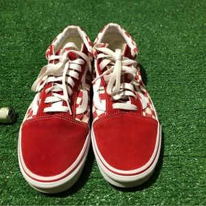 Vans Old Skool checkerboard racing red size 9.